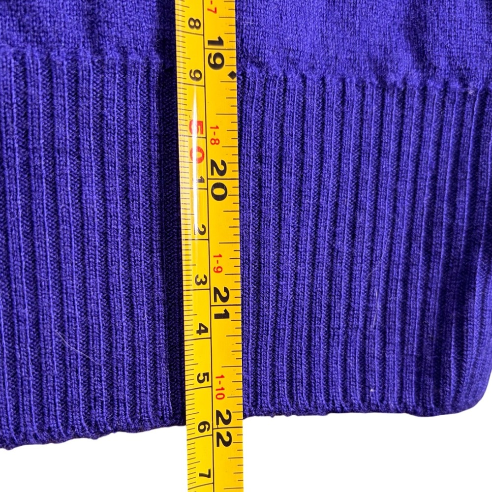 FRANCO BIAGIANTI Mens xl Purple V-Neck Long Sleeve Knit Pullover Wool Sweater - Picture 7 of 9